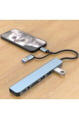 7 In 1 Usb ve Type-c To Usb A + Type-C Usb 3.0 Çevirici Adaptör Çok Portlu Çoklayıcı Usb Hub