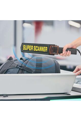 Super Scanner MD-3003B1 El Tipi Güvenlik Üst Arama Dedektörü 9V Pil Dahil