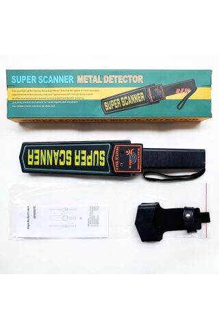 Super Scanner MD-3003B1 El Tipi Güvenlik Üst Arama Dedektörü 9V Pil Dahil