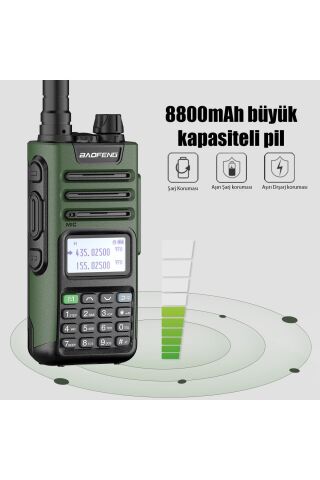 Baofeng Telsiz Uv13 Pro Yüksek Güçlü Uzun Menzil Dış Mekan Kamuflaj Yeşil El Telsizi
