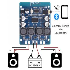 Alfas XH-M314 Bluetooth Stereo Amplifikatör | Dijital Güç, 12–28 V, Kablosuz Ses Sistemi Uyumlu