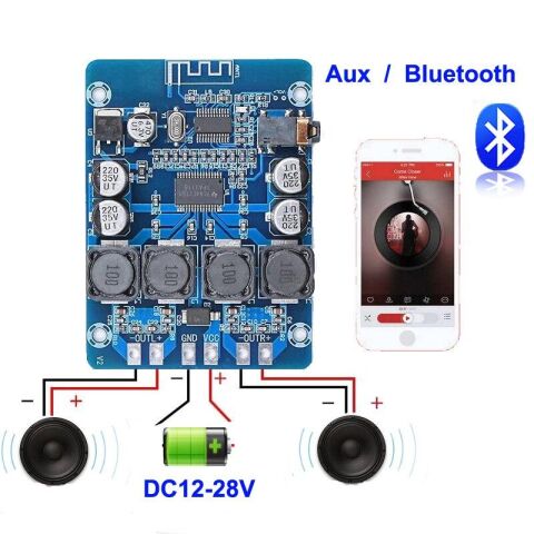 Alfas XH-M314 Bluetooth Stereo Amplifikatör | Dijital Güç, 12–28 V, Kablosuz Ses Sistemi Uyumlu
