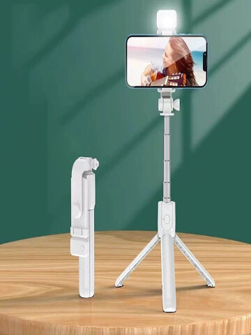 Masaüstü Tripod ve Selfie Çubuğu Cep Telefonu Uzaktan Kumandalı Katlanabilir Selfie Çubuğu