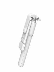 2in1 Masüstü Işıklı Tripod Bluetooth Kumandlı Selfie Çubuğu Ios ve Android Uyumlu Beyaz