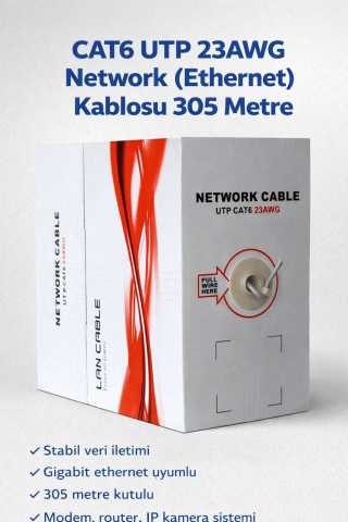 305 Metre Cat6 Utp 23Awg Kablo Cat6 Network IP Kamera Ethernet Kablosu 305m 0.56mm High Gigabit Lan
