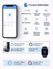 TTLock S1 Akıllı Kapı Kilidi Elektronik Silindir Şifreli Kartlı Mobil APP Bluetooth Smart Lock Gri