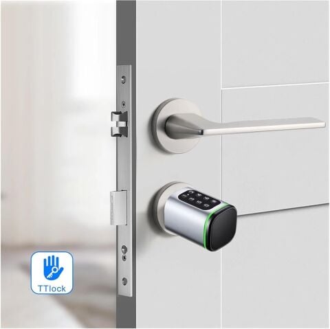 TTLock S1 Akıllı Kapı Kilidi Elektronik Silindir Şifreli Kartlı Mobil APP Bluetooth Smart Lock Gri
