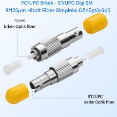 FC to ST Fiber Optik Adaptör Single Mode 9/125μm Dönüştürücü FC/UPC Erkek ST/UPC Dişi Çevirici