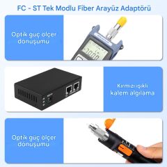 FC to ST Fiber Optik Adaptör Single Mode 9/125μm Dönüştürücü FC/UPC Erkek ST/UPC Dişi Çevirici