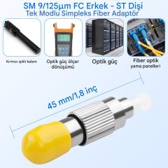 FC to ST Fiber Optik Adaptör Single Mode 9/125μm Dönüştürücü FC/UPC Erkek ST/UPC Dişi Çevirici