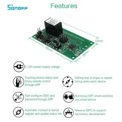 Sonoff SV 5V-24V Güvenli Gerilim WiFi Kablosuz Anahtarı Akıllı Ev APP Kontrol Modülü