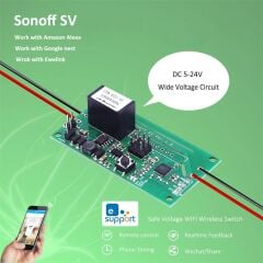 Sonoff SV 5V-24V Güvenli Gerilim WiFi Kablosuz Anahtarı Akıllı Ev APP Kontrol Modülü