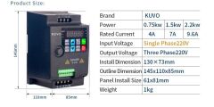 2,2Kw 9.6A  İnverter Üç Faz AC 3Hp Frekans Dönüştürücü Motor Hız Kontrol Sürücü Regülatör