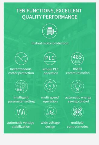 2,2Kw 9.6A  İnverter Üç Faz AC 3Hp Frekans Dönüştürücü Motor Hız Kontrol Sürücü Regülatör
