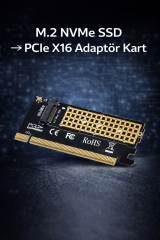 M.2 Nvme Ssd Ngff To Pcie 3.0 X16 Adaptör M-Key Genişletme Kartı Çevirici Dönüştürücü