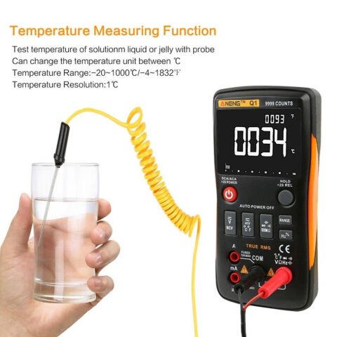 ANENG Q1 Dijital Multimetre 9999 Analog Tester True RMS Transistör Kapasitör NCV LCR Metre Ölçüm