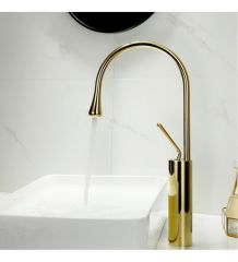 Banyo Çanak Lavabo Bataryası Parlak Gold Paslanmaz Çelik