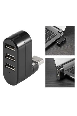 3 Bağlantı Noktalı 90/180 Derece Dönebilir USB 2.0 Çoklayıcı Hub Taşınılabilir Bilgisayarlar İçin