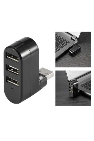 3 Bağlantı Noktalı 90/180 Derece Dönebilir USB 2.0 Çoklayıcı Hub Taşınılabilir Bilgisayarlar İçin