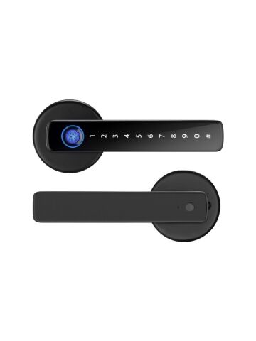 Akıllı Kapı Kolu TTLock Z3 Siyah Şifreli Kartlı Mobil Uygulama PVC Alüminyum Ahşap Uyumlu Parmak İzi