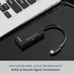 Micro USB - HDMI adaptörü, 1080P Micro USB OTG hdmi Çevirici Dönüştürücü Hub