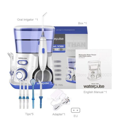 ALFA Waterpulse V300 Profesyonel Ağız Duşu Flosser 10 Modlu 120Psi 800ml 5 Uç Dahil