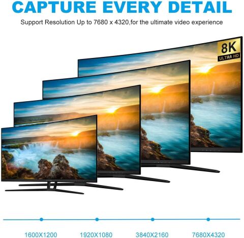 8K DisplayPort Kablo DP 1.4 1.8 Metre Ultra HD Altın Uçlu Gaming Monitör Kablosu