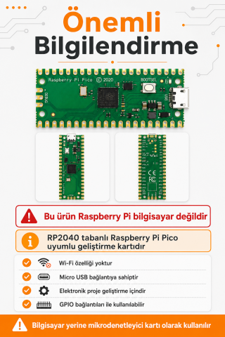 RP2040 Raspberry Pi Pico Uyumlu Geliştirme Kartı Micro USB Mikrodenetleyici Modül