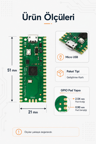 RP2040 Raspberry Pi Pico Uyumlu Geliştirme Kartı Micro USB Mikrodenetleyici Modül