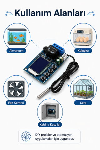 XY-T01 Dijital Sıcaklık Kontrol Modülü DC 6-30V Termostat Röle Kartı Isıtma Soğutma Kontrol Cihazı