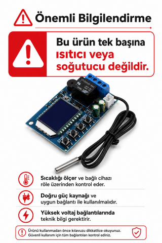 XY-T01 Dijital Sıcaklık Kontrol Modülü DC 6-30V Termostat Röle Kartı Isıtma Soğutma Kontrol Cihazı