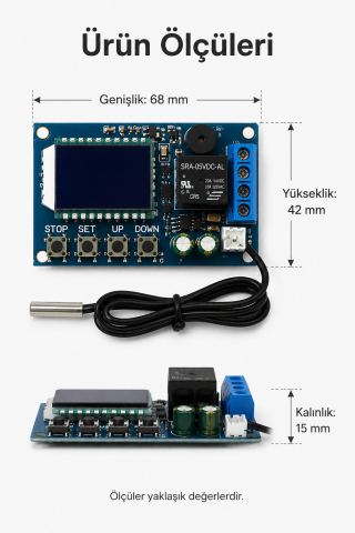XY-T01 Dijital Sıcaklık Kontrol Modülü DC 6-30V Termostat Röle Kartı Isıtma Soğutma Kontrol Cihazı