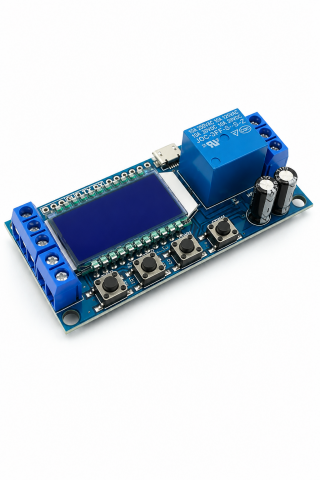 XY-LJ02 Zaman Ayarlı Röle Modülü DC 6-30V LCD Ekranlı Döngü Tetiklemeli Gecikmeli Röle Kartı