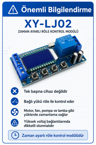 XY-LJ02 Zaman Ayarlı Röle Modülü DC 6-30V LCD Ekranlı Döngü Tetiklemeli Gecikmeli Röle Kartı