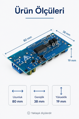 XY-LJ02 Zaman Ayarlı Röle Modülü DC 6-30V LCD Ekranlı Döngü Tetiklemeli Gecikmeli Röle Kartı
