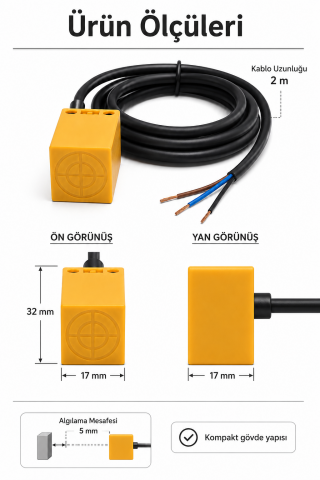 TL-Q5MB1-Z 24VDC Endüktif Proximity Sensör PNP NO CNC Lazer Makinesi Yakınlık Sensörü