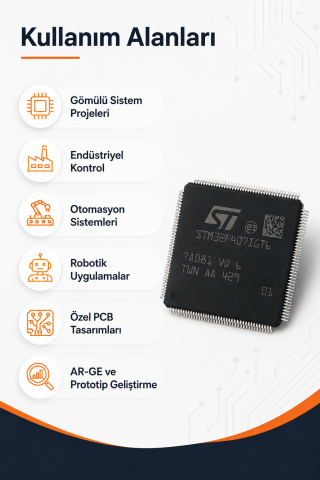 STM32F407IGT6 Mikrodenetleyici Entegre ARM Cortex-M4 168MHz 1MB Flash LQFP-176 SMD IC