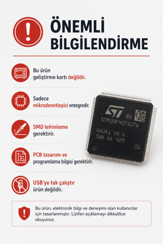 STM32F407IGT6 Mikrodenetleyici Entegre ARM Cortex-M4 168MHz 1MB Flash LQFP-176 SMD IC