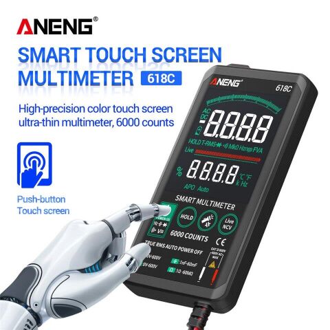 ALFA ANENG 618C Dijital Multimetre Profesyonel DC Analog Bar True RMS AC DC Dokunmatik