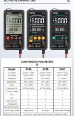 ALFA ANENG 618C Dijital Multimetre Profesyonel DC Analog Bar True RMS AC DC Dokunmatik