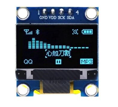 128x64 0.96 inch Oled Grafik Lcd Ekran - 4 Pin Mavi