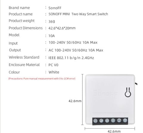 Sonoff Mini R2 Çift Yönlü Akıllı Ev Wifi AnahtarıRöke