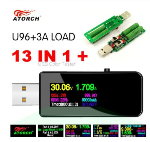 U96 13 in 1 USB Tester - Şarj Akım Gerilim Multimetre Test Cihazı