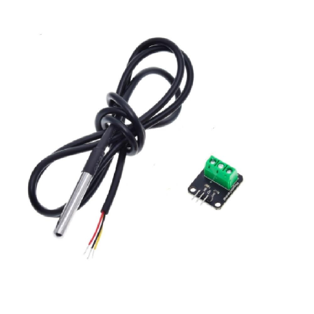 DS18B20 Suya Dayanıklı Sıcaklık Sensörü ve Adaptör 1m