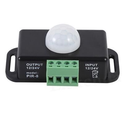 Hareket Sensörü DC 12V 24V PIR Dedektör Hareket Sensörlü