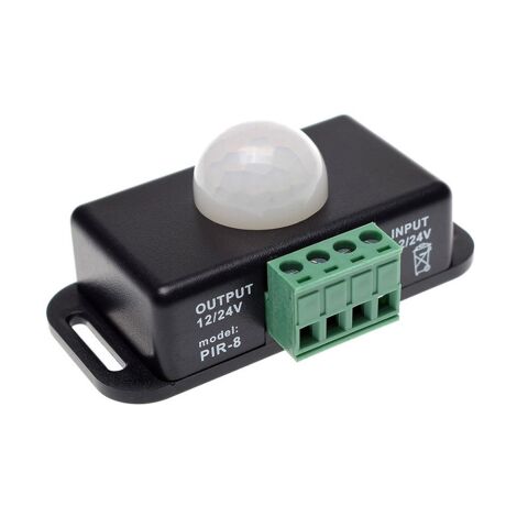 Hareket Sensörü DC 12V 24V PIR Dedektör Hareket Sensörlü