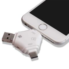 Android ve iPhone için Hafıza Kartı Okuyucu USB-C'den Micro SD Kart Adaptörüne Çok Fonksiyonlu