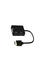Displayport Dp - HDMI/DVI/VGA Erkek - Dişi 3'ü 1 arada Adaptör Dönüştürücü