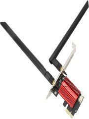 WiFi 6E PCIe 5400Mbps WiFi Kartı Üç Bantlı AX210 Ağ Kartı Masaüstü Kablosuz Adaptörü Dönüştürücü