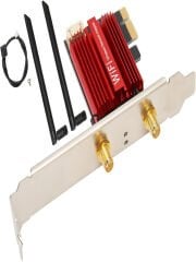 WiFi 6E PCIe 5400Mbps WiFi Kartı Üç Bantlı AX210 Ağ Kartı Masaüstü Kablosuz Adaptörü Dönüştürücü